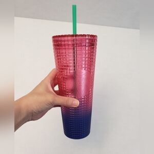 Starbucks Pink Blue Ombre Cold Cup Tumbler Venti 24 Oz